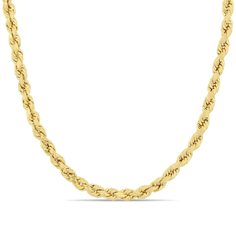 Women vintage necklaces -Miadora 10k Yellow Gold 20 Inch Rope Chain Necklace