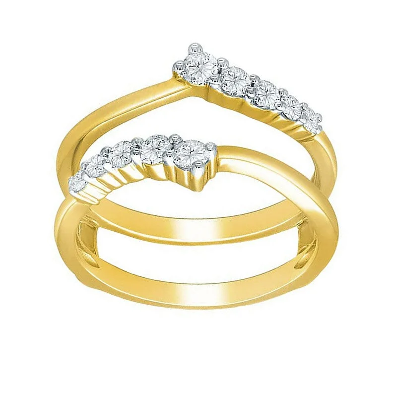 Women leather engagement rings -1/2ctw Diamond Ring Guard