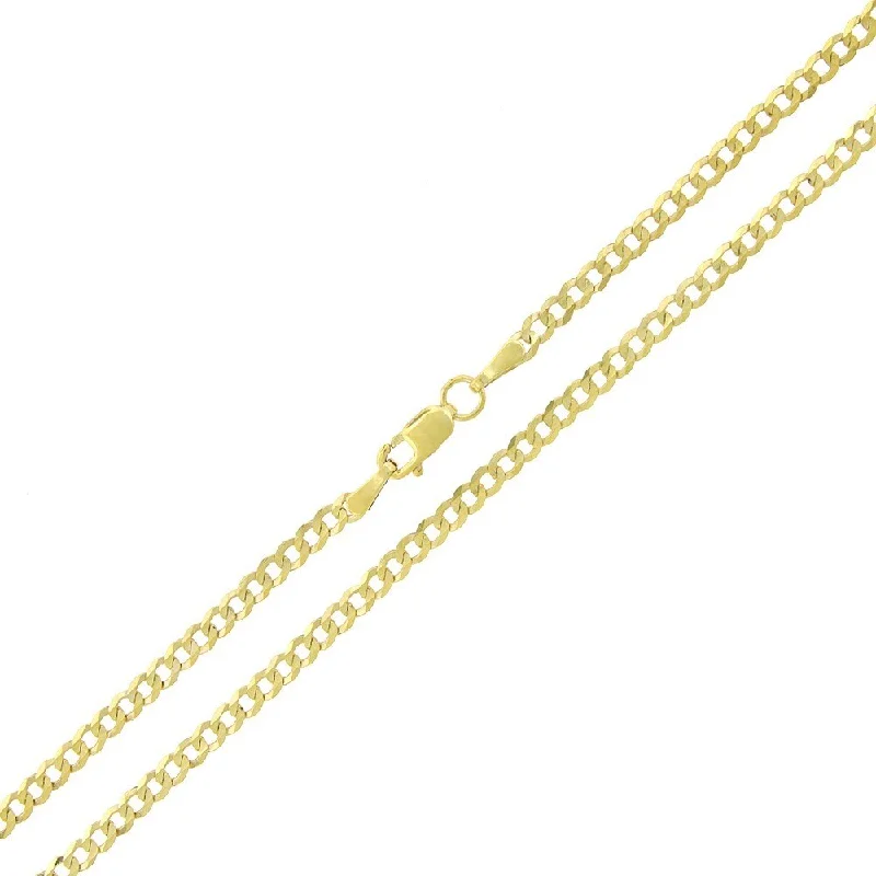 Women heart-shaped pendant necklaces -Authentic 14k Yellow Gold 2.5mm Solid Cuban Curb Link Necklace Chain 16" - 24", Men & Women, In Style Designz