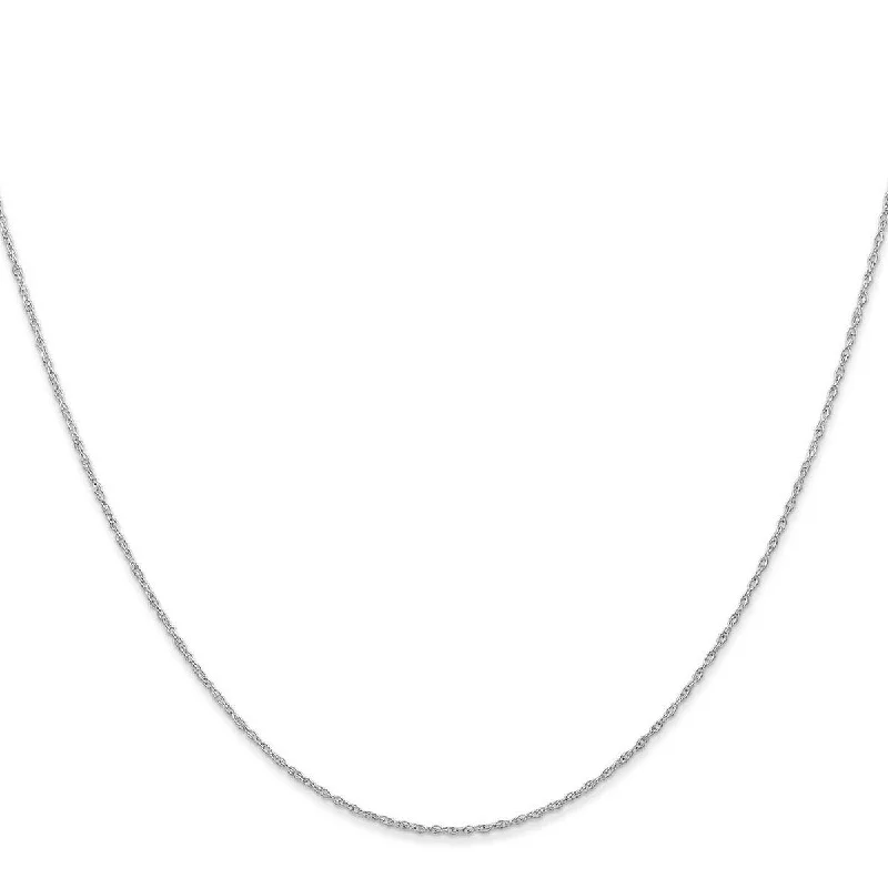 Women custom birthstone necklaces -Curata 14k White Gold Solid 0.6mm Carded Cable Rope Chain Necklace Options: 16 18 20 24