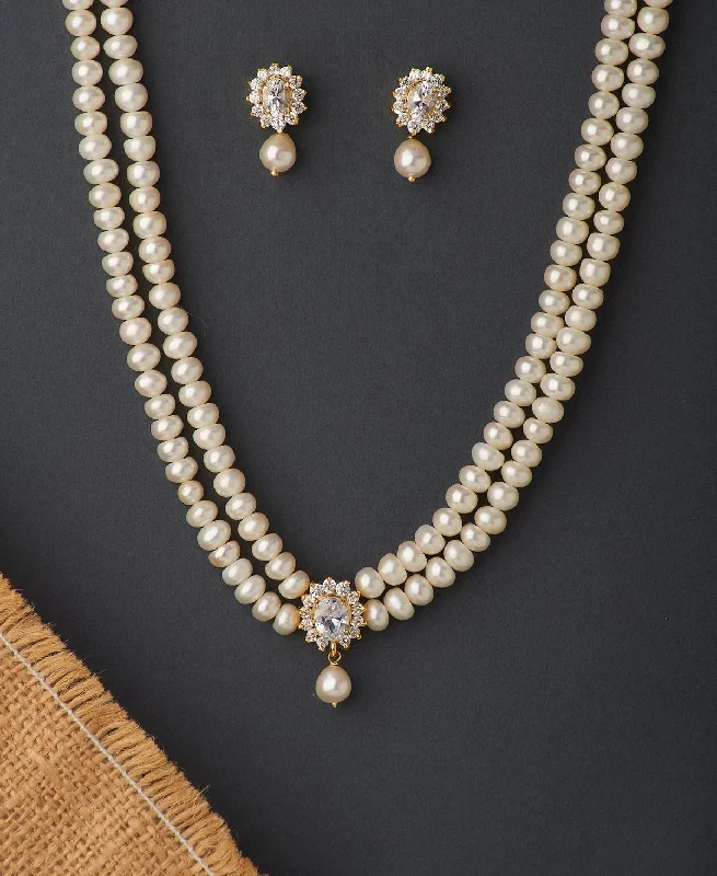 Women vintage pearl necklaces -Ravishing Real Pearl Necklace Set