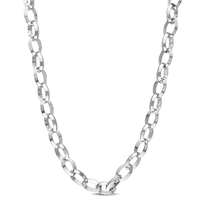 Women silver chain necklaces -Miadora Sterling Silver Rolo Necklace