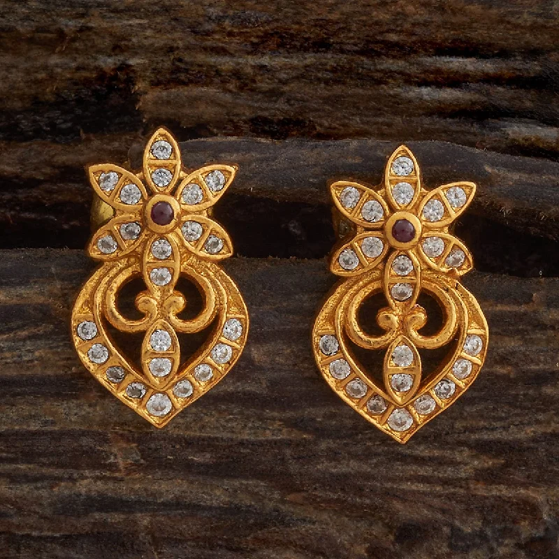 Women gold-plated earrings -Silver Temple Earring 174249