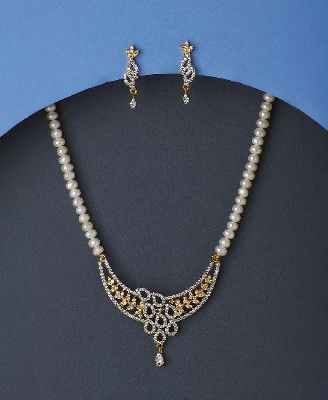 Women chunky necklaces -Trendy Real Pearl Necklace Set