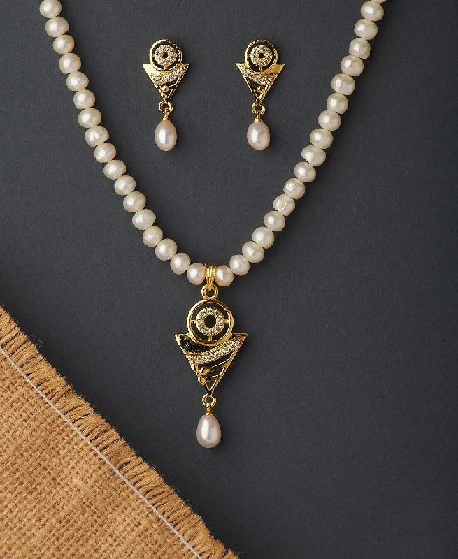 Women stylish pendant necklaces -Trendy Real Pearl Necklace Set