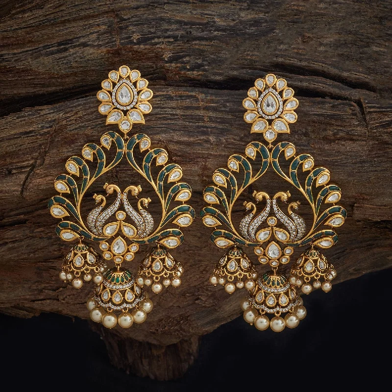 Women statement gold earrings -Kundan Earring 180237