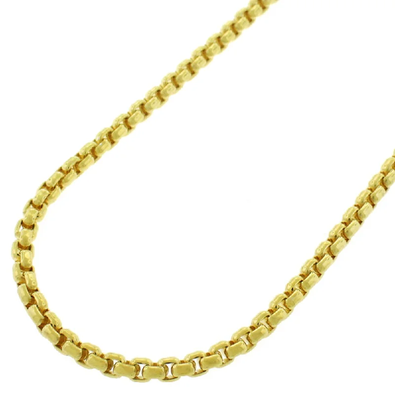 Women layered necklaces -Capital Jewelry 14k Yellow Gold Box Link Necklace Chain