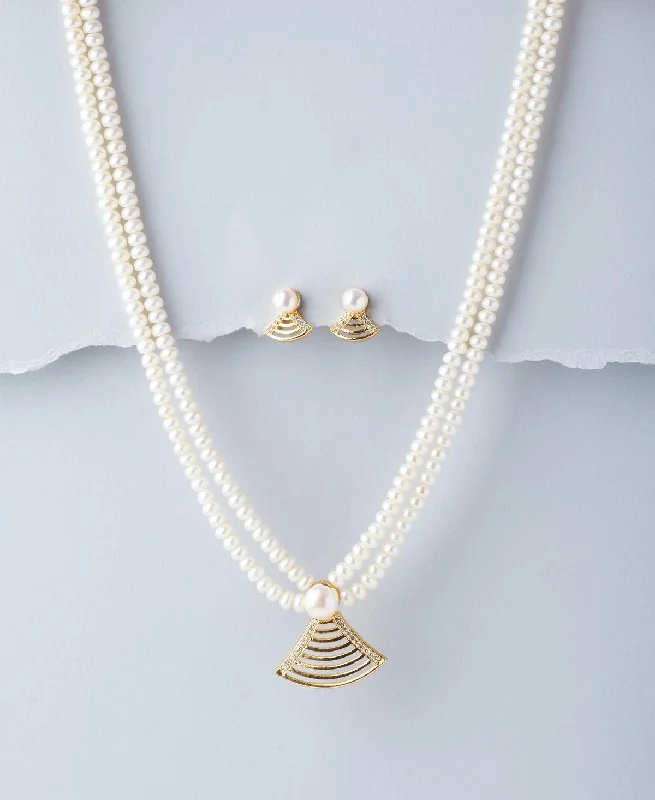 Women delicate necklaces -Trendy Real Pearl Necklace Set