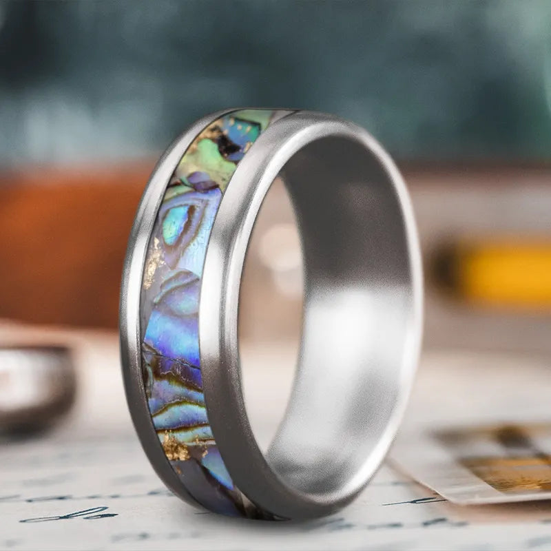 Women bold statement rings -Custom Design - Single Inlay Ring 4Wi50qghbxzeS6TGHqh1v6yd