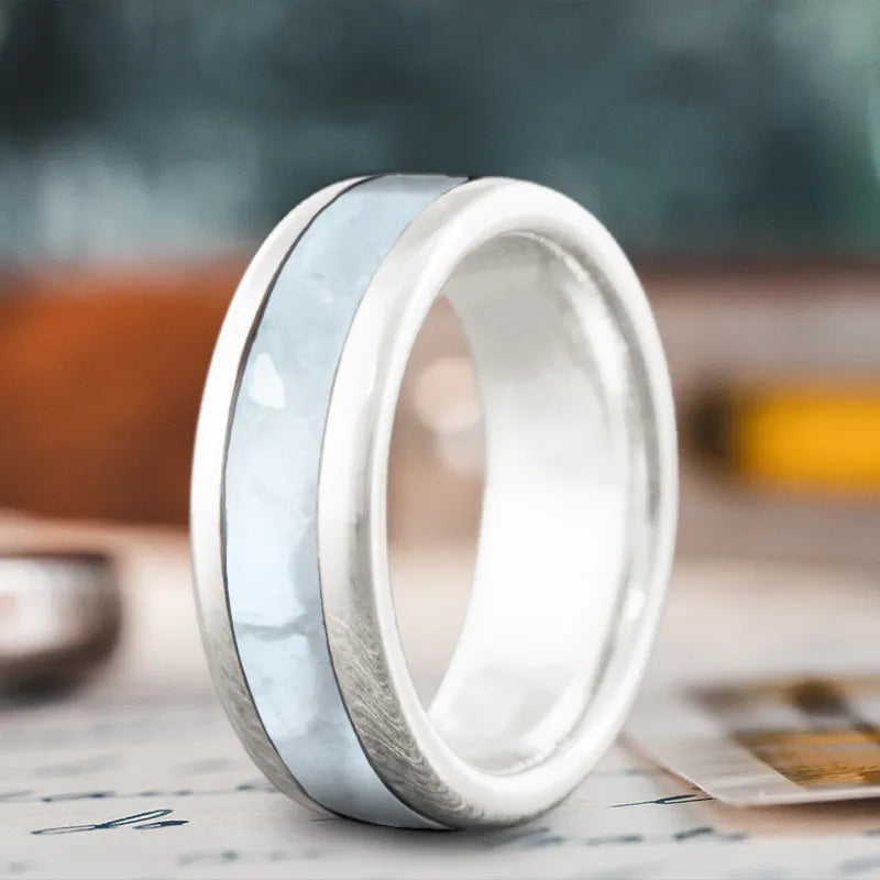 Women double band rings -Custom Design - Single Inlay Ring 1qw296Smk0lEIWyYLDOQtcDT