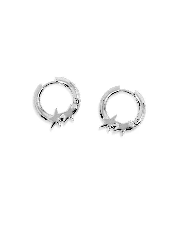 Women silver hoop earrings -TJ Icon Earrings