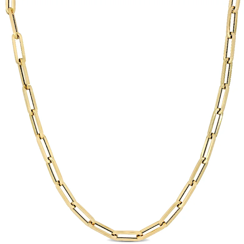 Women bohemian charm necklaces -Miadora 14k Yellow Gold Oval Link Necklace