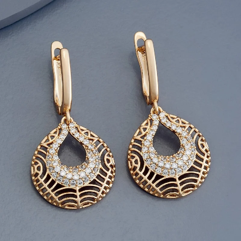 Women hoop diamond earrings -Trendy Earring 178753