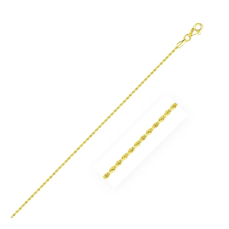 Women rose gold bangles and bracelets -14k Yellow Gold Solid Diamond Cut Rope Bracelet 1.5mm