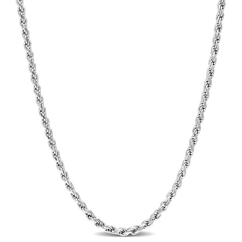 Women trendy pendant necklaces -Miadora 18 Inch Rope Chain Necklace in Sterling Silver