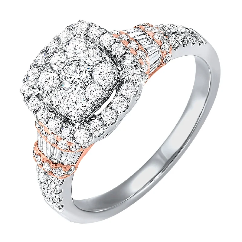 Women chunky engagement rings -14K Diamond Ring