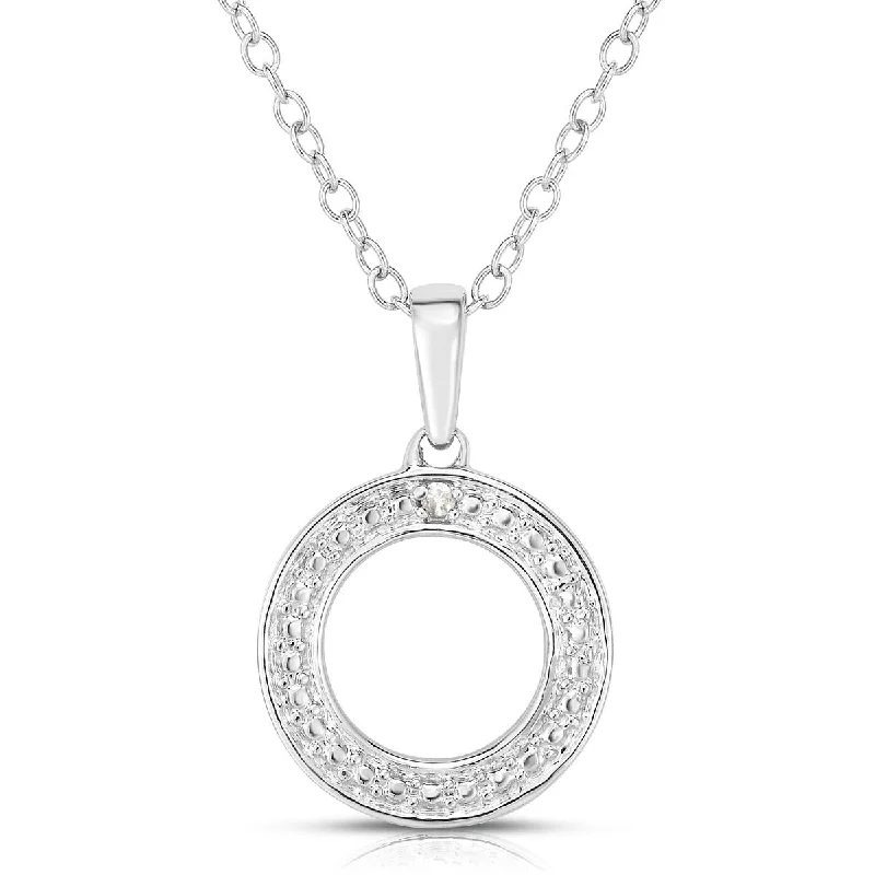 Women heart-shaped necklaces -Circle Diamond Necklace