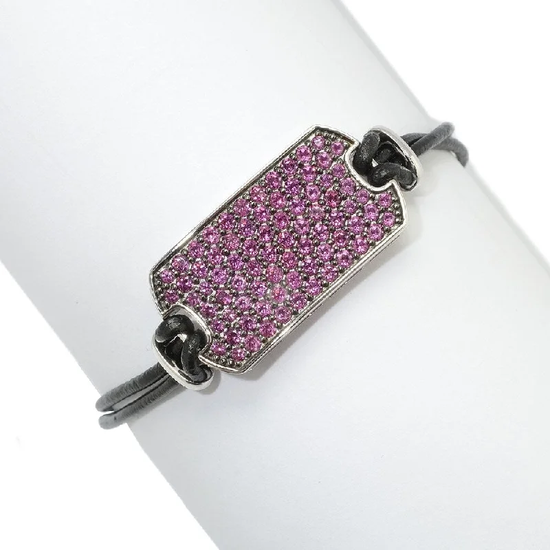 Women floral charm bangles and bracelets -925 Sterling Silver Rhodolite Garnet Bracelet