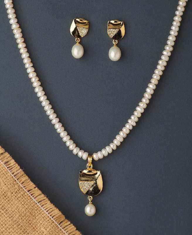 Women luxury pearl necklaces -Trendy Real Pearl Necklace Set