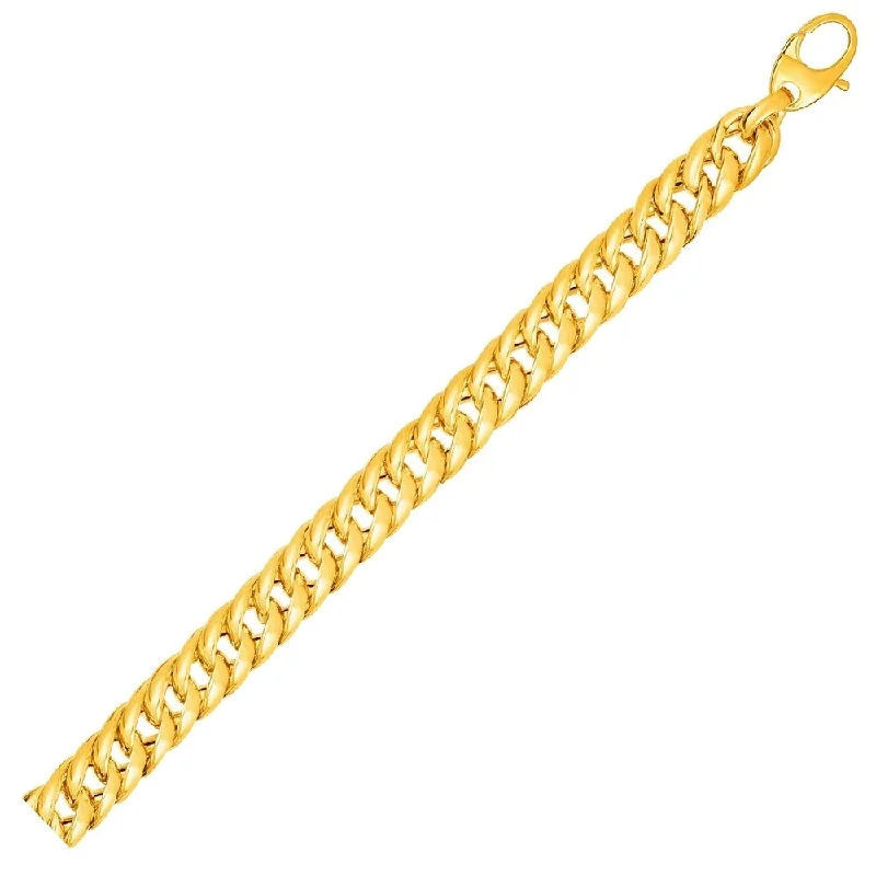 Women elegant cuff bangles and bracelets -Cuban Link Bracelet in 14k Yellow Gold