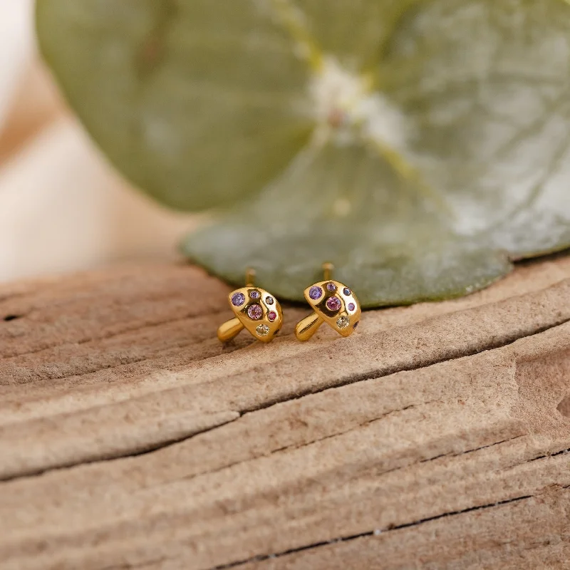 Women chandelier earrings -Mushroom Studs