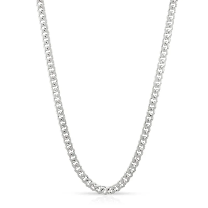 Women twisted chain necklaces -Authentic 14k White Gold 2.5mm Solid Miami Cuban Curb Link Thick Necklace Chain 16" - 30", Men & Women, In Style Designz