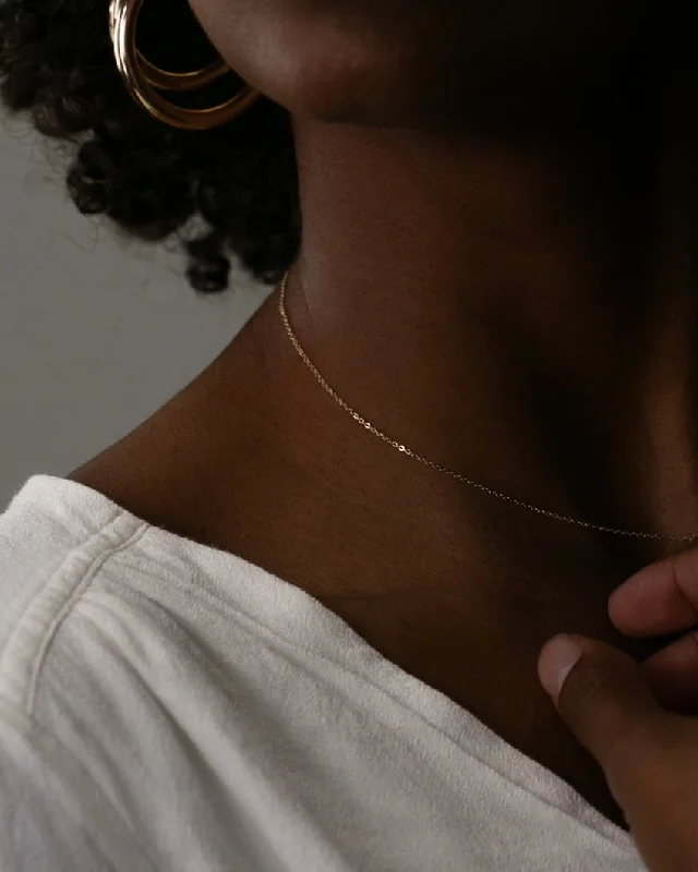 Women white gold necklaces -Super Dainty Chain Necklace