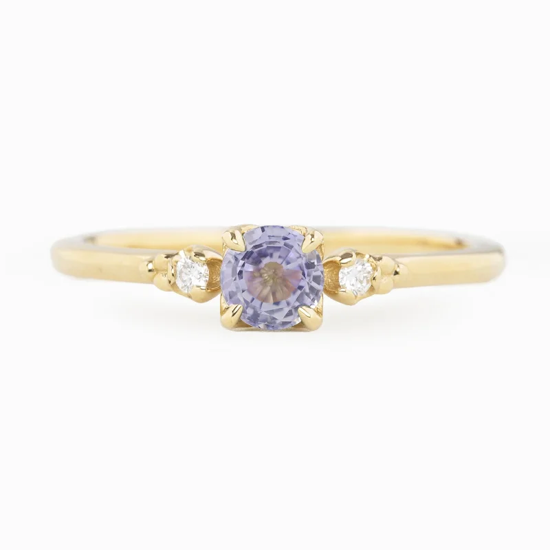 Women statement cuff engagement rings -Estel Ring 4.5mm Blue Ceylon Sapphire