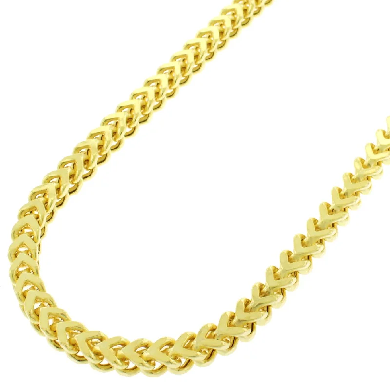 Women infinity necklaces -10k Yellow Gold 3.5mm Hollow Franco Square Box Link Necklace Chain 24" - 38"