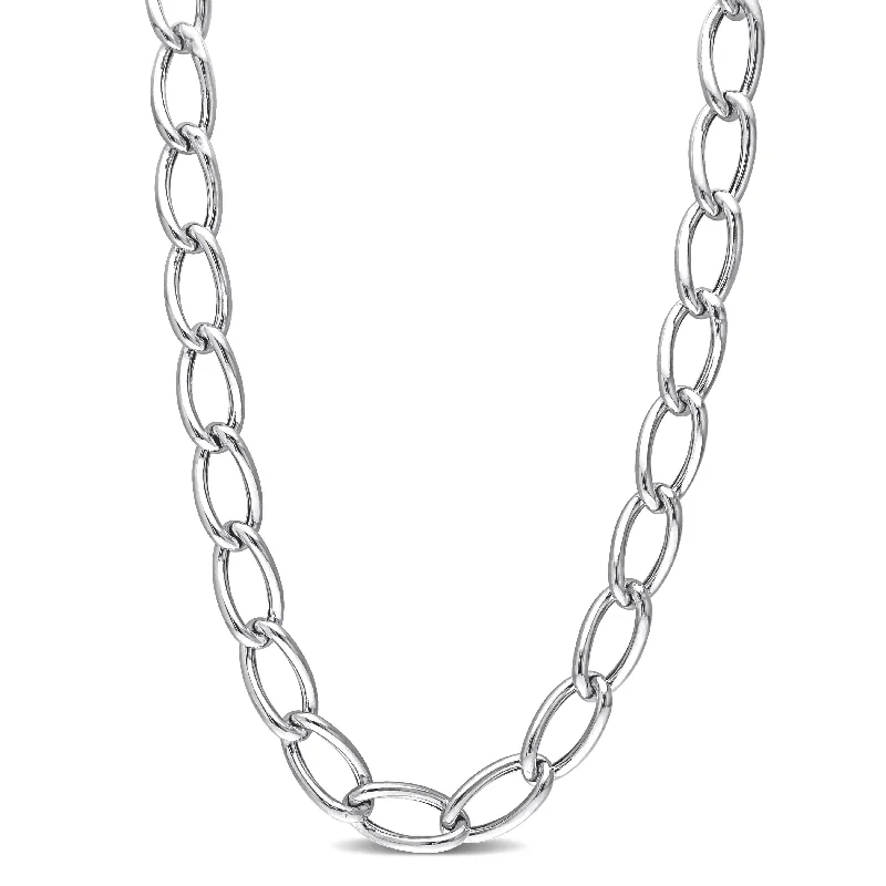 Women charm necklaces -Miadora Sterling Silver Link Necklace