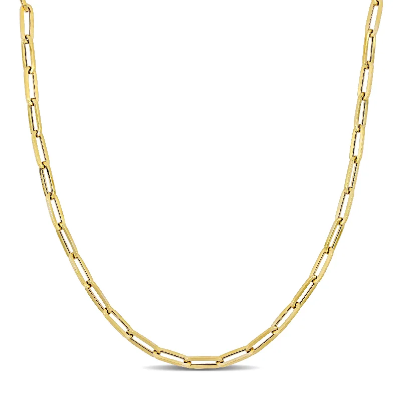 Women multi-stone necklaces -Miadora 30-Inch 4mm Paperclip Oval Link Chain Necklace in 14k Yellow Gold