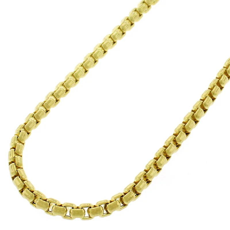 Women multi-stone necklaces -14K Yellow Gold 3MM Round Box Link Necklace Chains, Gold Chain for Men & Women, 100% Real 14K Gold, Capital Jewelry