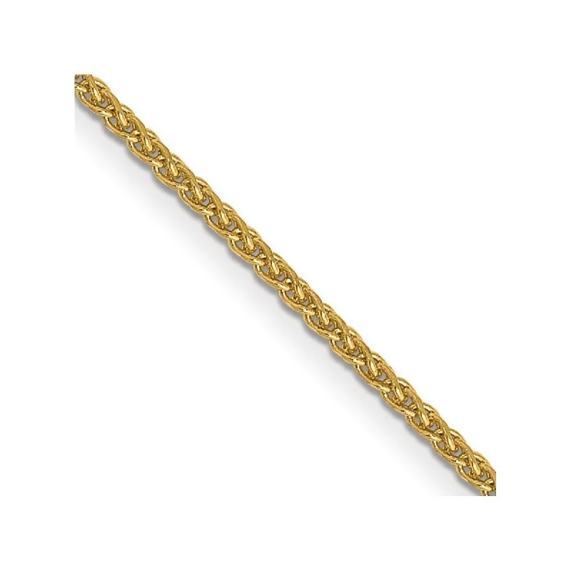 Affordable bangles and bracelets for women -Curata 14k Yellow Gold Lobster Claw Closure 1mm Solid Sparkle Cut Spiga Chain Bracelet