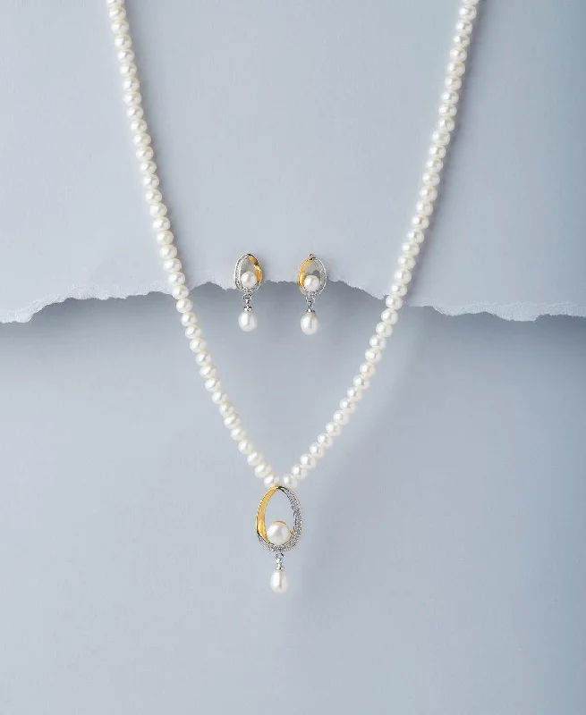 Women gemstone and pearl necklaces -Trendy Real Pearl Necklace Set