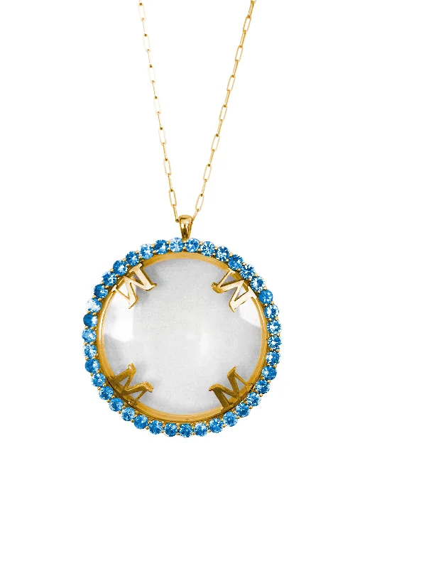 Women pendant necklaces -Magnifique Necklace Yellow Gold with Blue Sapphire