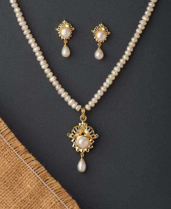 Women luxury chain necklaces -Trendy Real Pearl Necklace Set