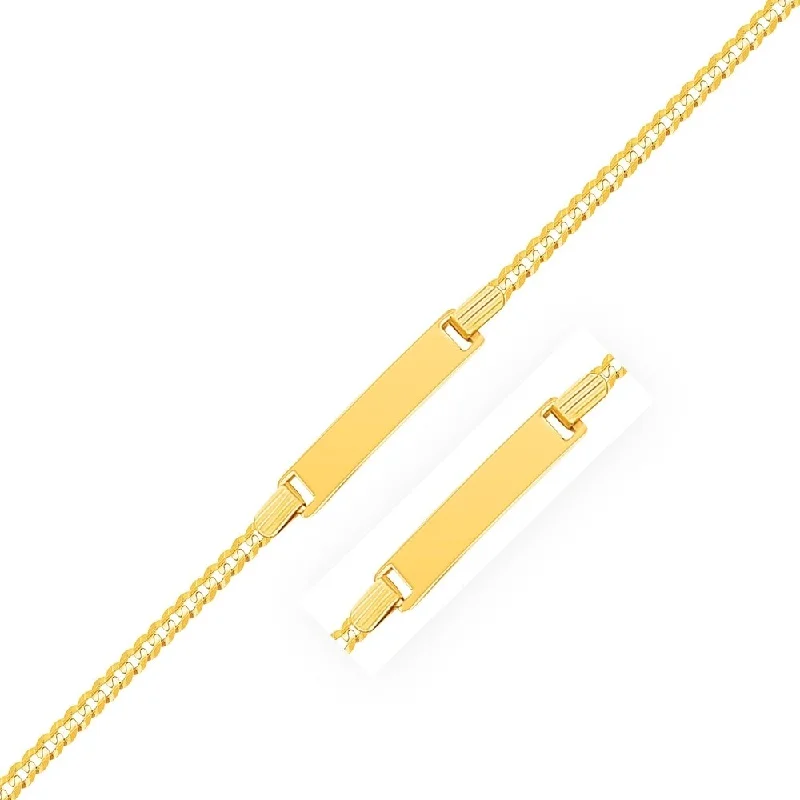 Women crystal bangles and bracelets -14k Yellow Gold Curb Link Style Children's ID Bracelet