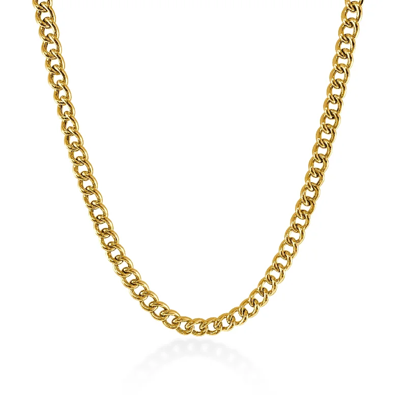 Women adjustable necklaces -Joelle 14K Gold Curb Link Chain Necklace 5.6MM- 18" Yellow Gold Gifts for Her