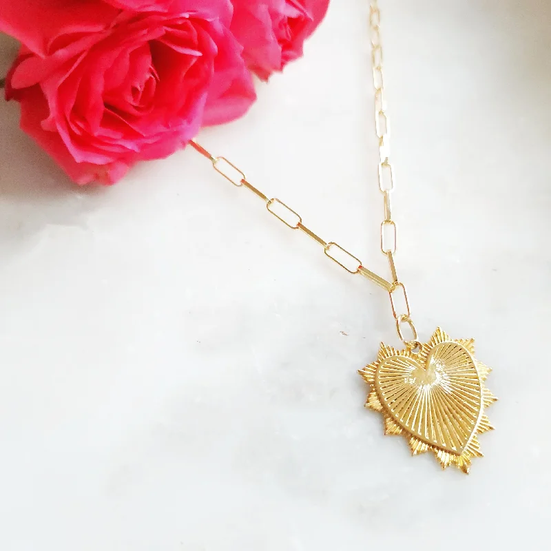 Women trendy statement necklaces -Charmed Life Single Heart Necklace