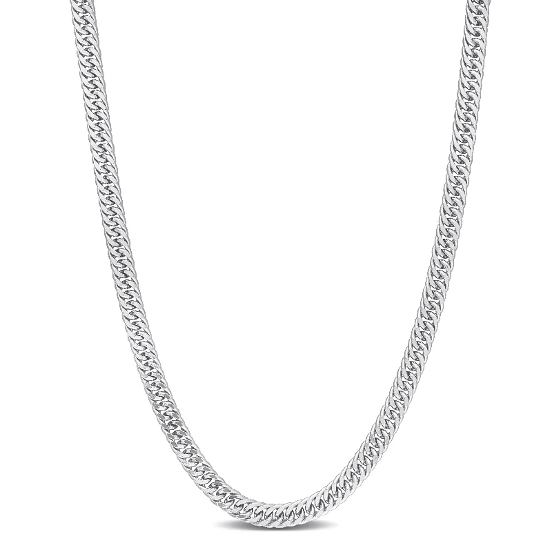 Women layered necklaces -Miadora Sterling Silver Double Fancy Curb Link Necklace