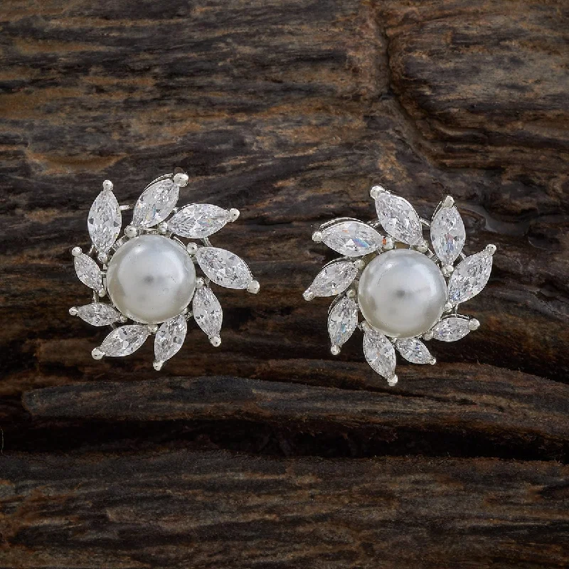 Women statement pearl earrings -Zircon Earring 181014