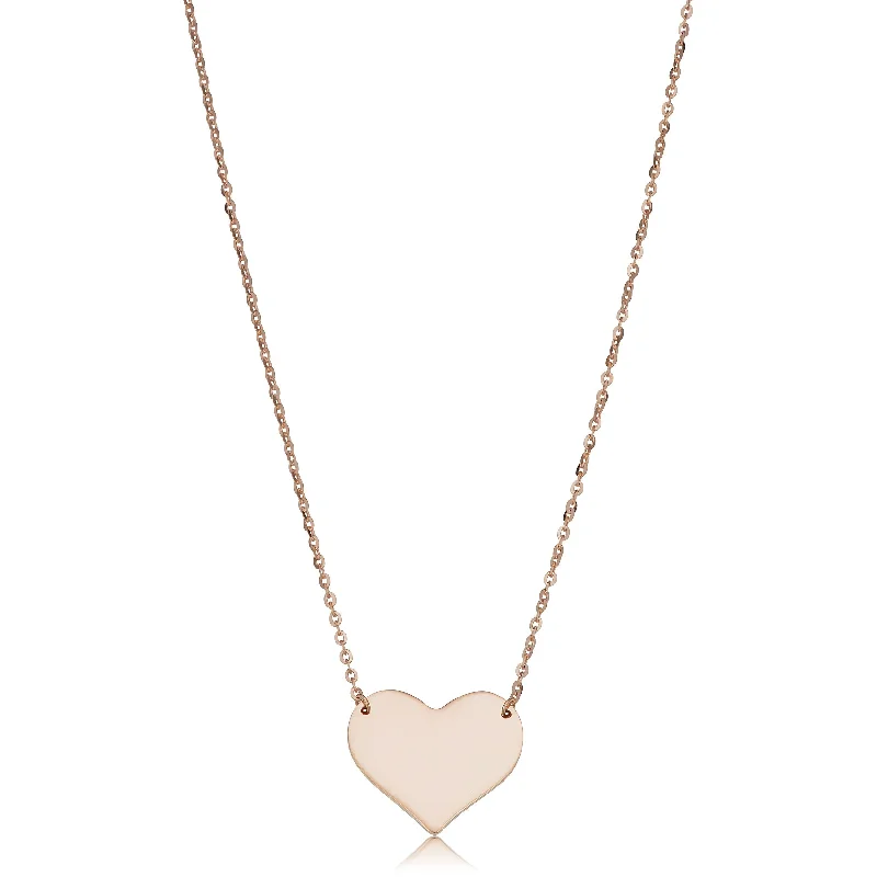 Women layered necklaces -Joelle Heart Necklace for Her 10K Rose Gold 18" Women's Necklace