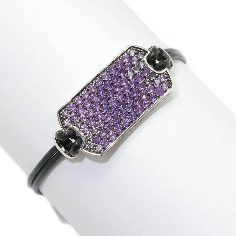 Women luxury gold bangles and bracelets -925 Sterling Silver African Amethyst Bracelet