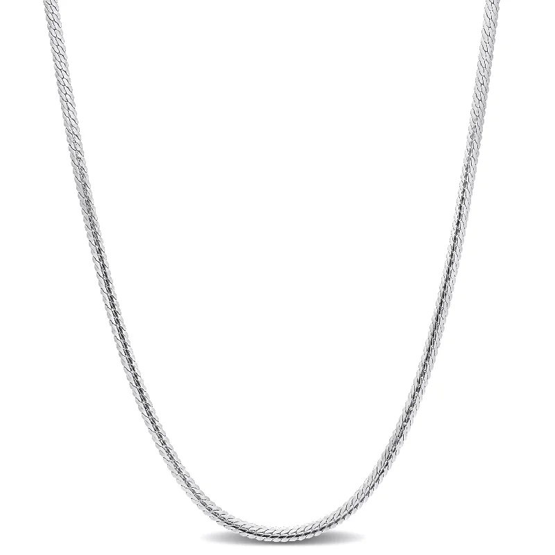 Women trendy statement necklaces -Miadora Sterling Silver Herringbone Chain Necklace