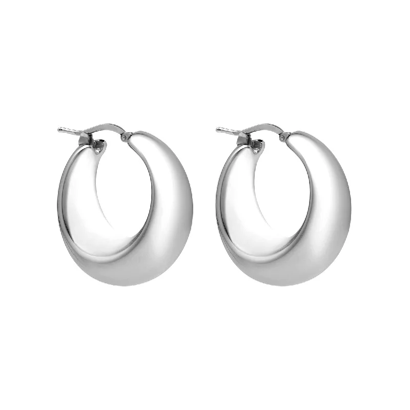 Women custom earrings -Sterling Silver Graduated Hoop Earrings