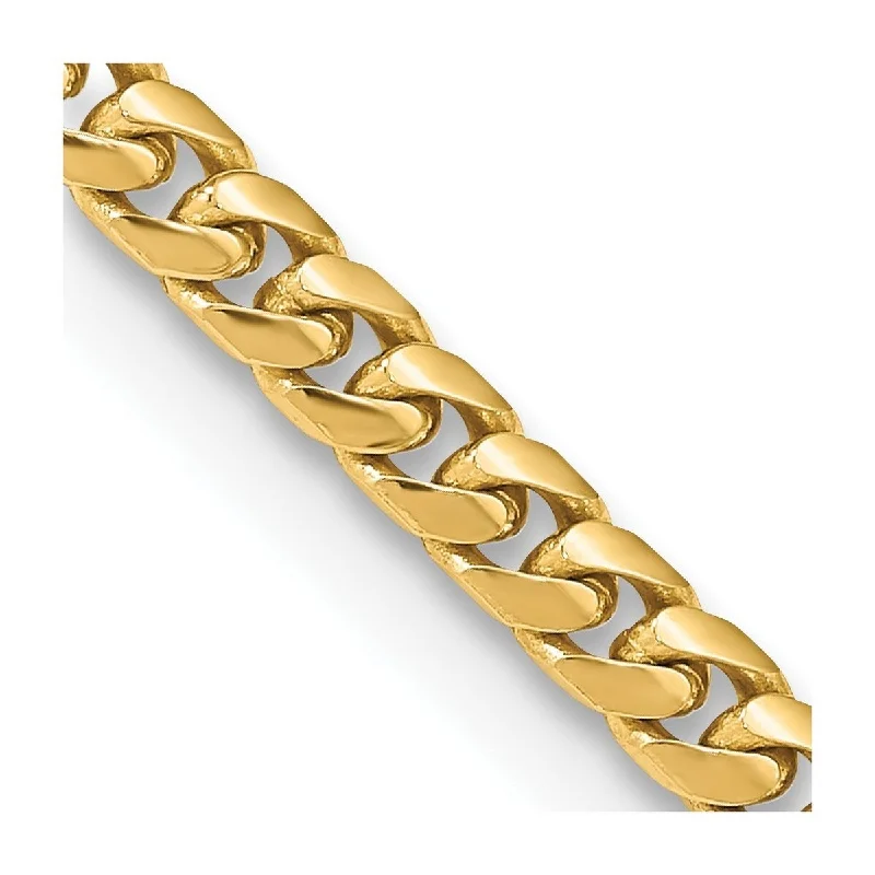 Diamond bangles and bracelets for women -Curata 14k Yellow Gold Solid Polished 4.3mm Domed Curb Chain Bracelet Lobster Claw