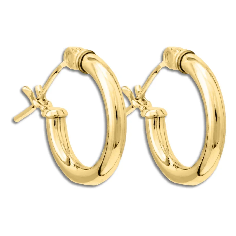 Women sapphire earrings -Kiddie Kraft 14KT Yellow Gold Childrens Hoop Earrings