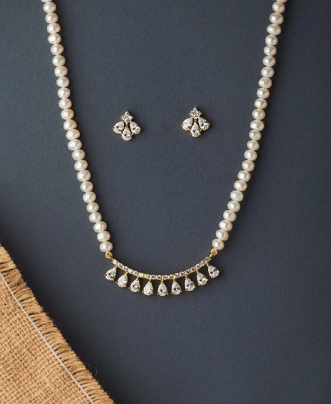 Affordable necklaces for women -Trendy Real Pearl Necklace Set