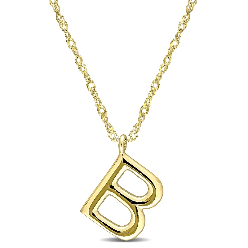 Women long necklaces -Miadora 14k Yellow Gold B Initial Necklace