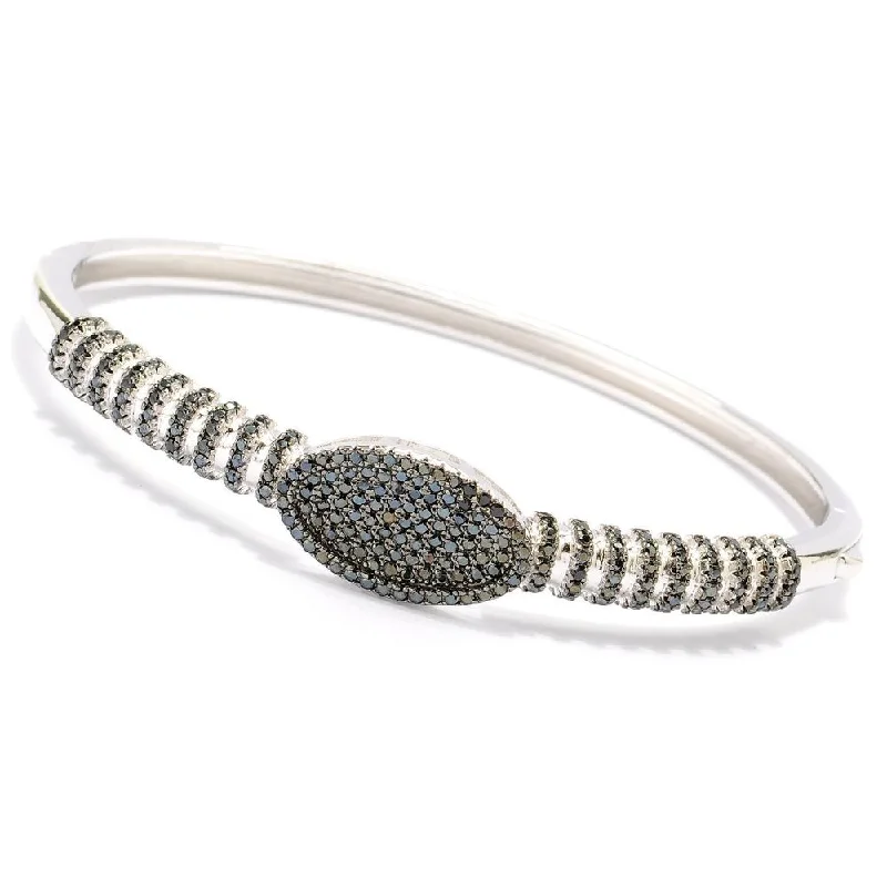 Women multi-strand bangles and bracelets -Sterling Silver 1.62ctw Spinel Oval & Striped Bangle Bracelet